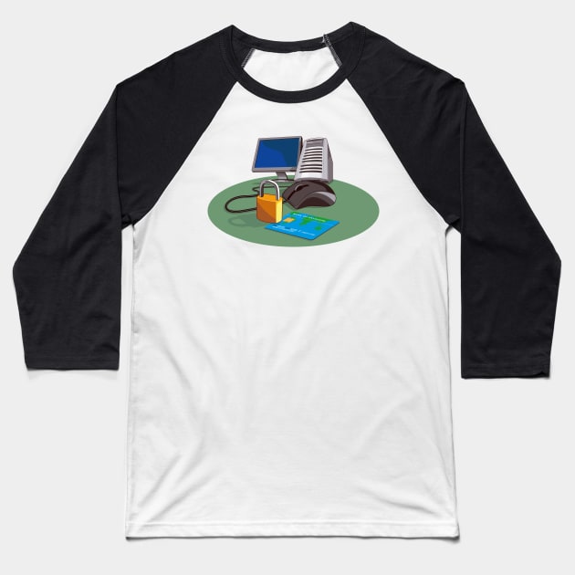 Credit Card Security of Internet Retro Baseball T-Shirt by retrovectors